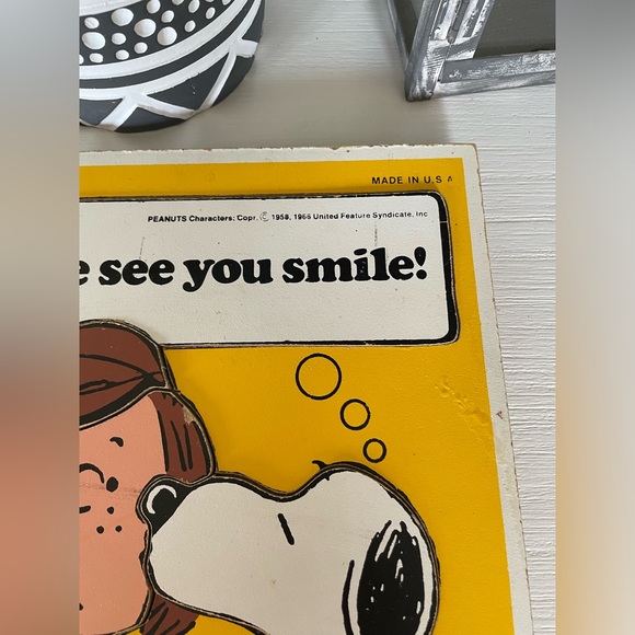 Vintage Playskool Snoopy Patty Wood Puzzle Smile Schulz Peanuts 1966 - Picture 2 of 5